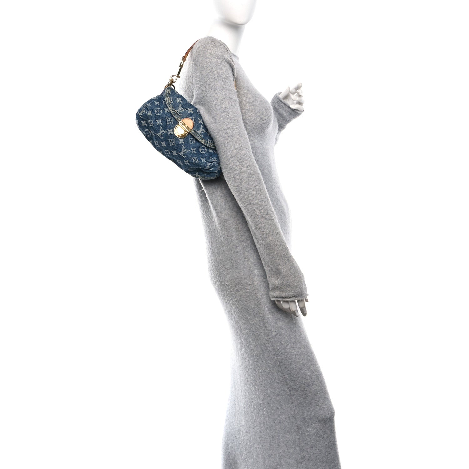 Louis Vuitton Monogram Denim Mini Pleaty Blue 2 of 9