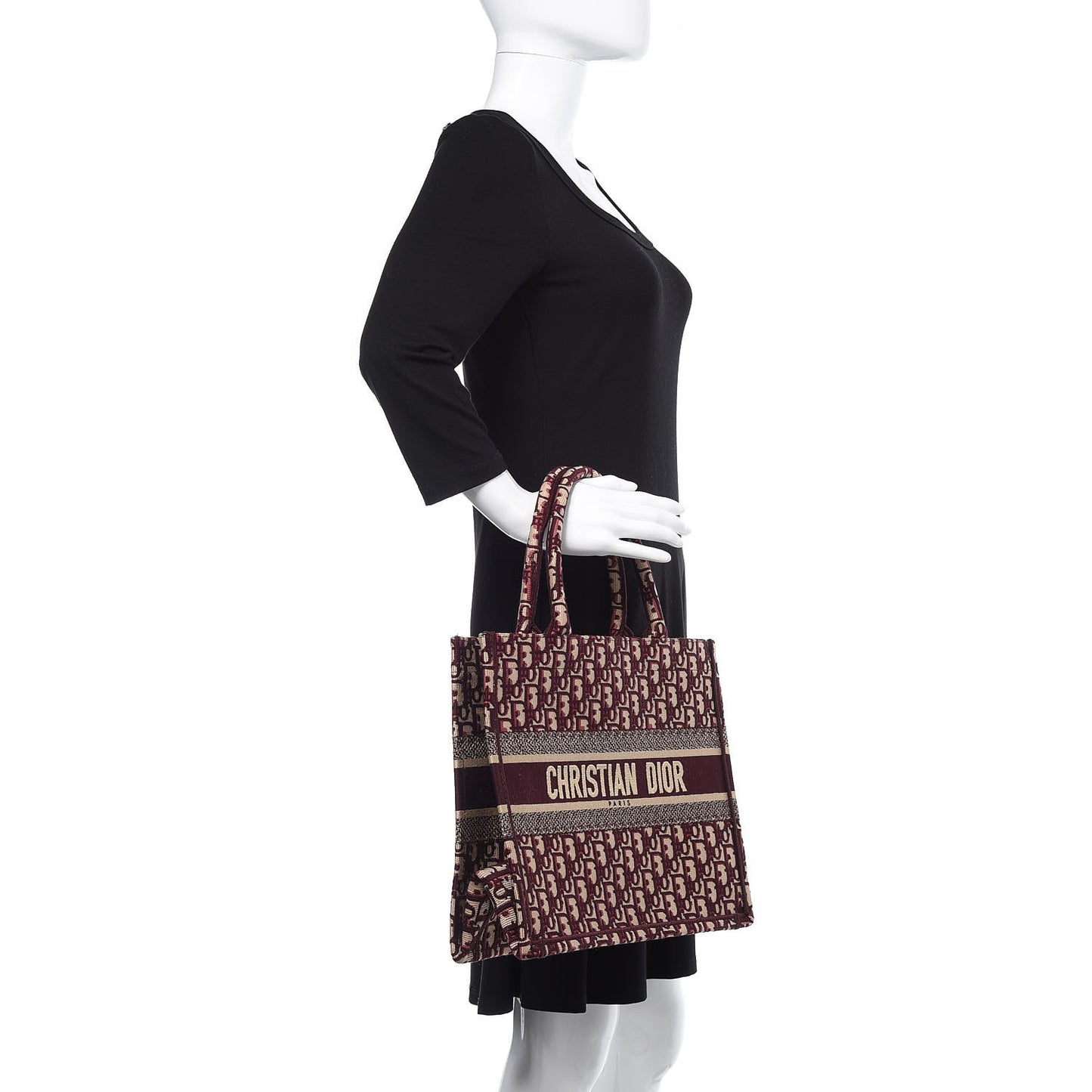 Oblique Medium Book Tote Burgundy Multicolor