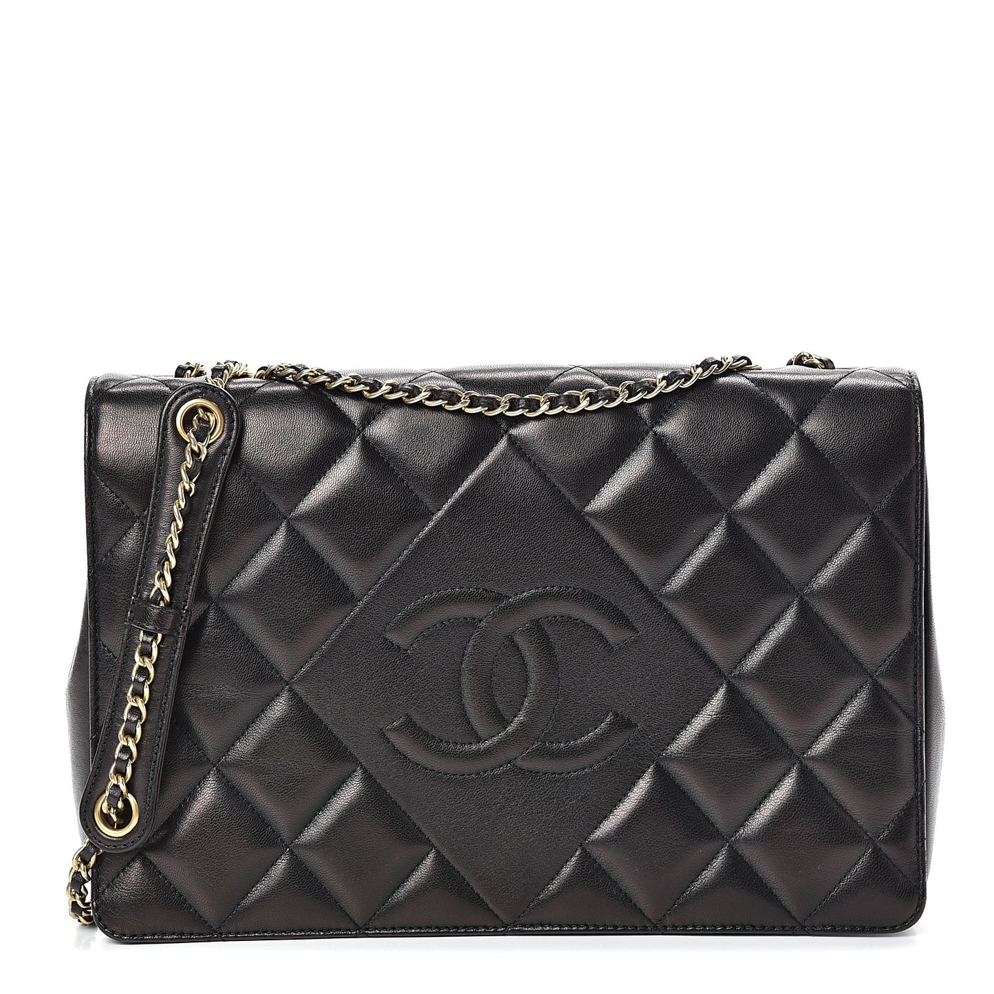Lambskin Quilted Medium Diamond CC Flap Black