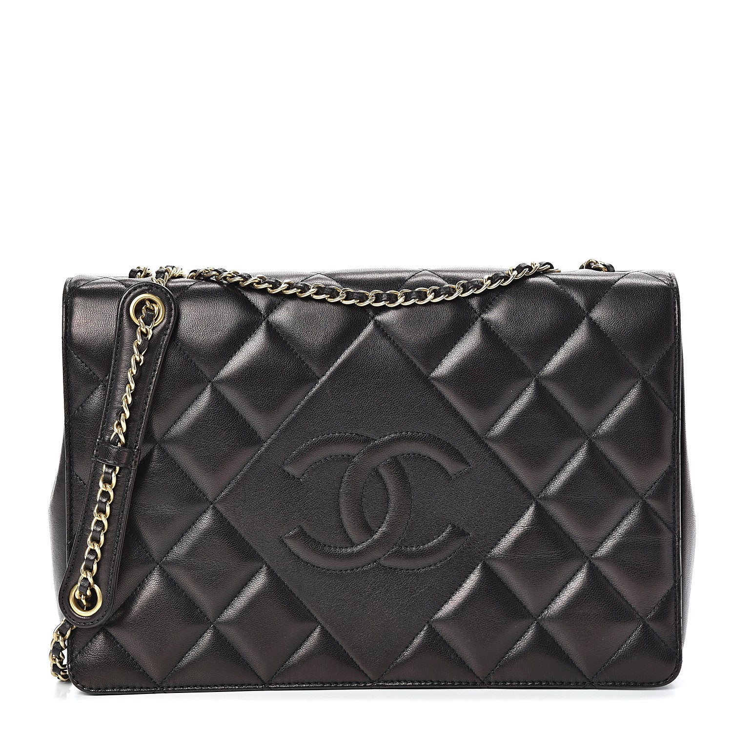 Chanel Lambskin Quilted Medium Diamond CC Flap Black 1 of 20
