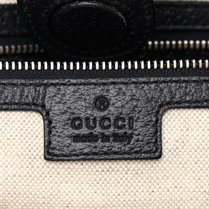 Gucci GG Supreme Monogram Textured Calfskin Web Medium Ophidia Shopping Tote Beige Blue 6 of 13
