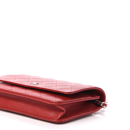 Chanel Caviar Quilted Wallet on Chain WOC Red 10 of 12
