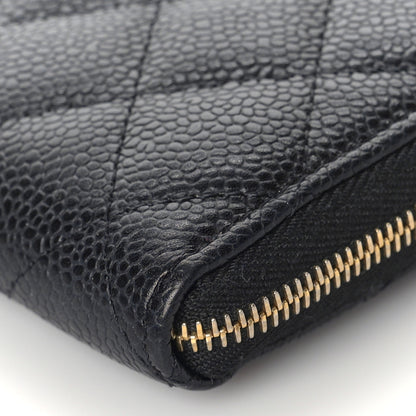 Chanel Caviar Quilted Large Gusset Zip Around Wallet Black 10 of 10