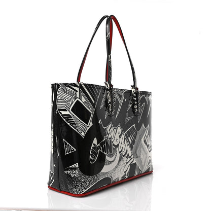 Christian Louboutin Patent Metro Graf Spikes East West Cabata Tote Black 3 of 10