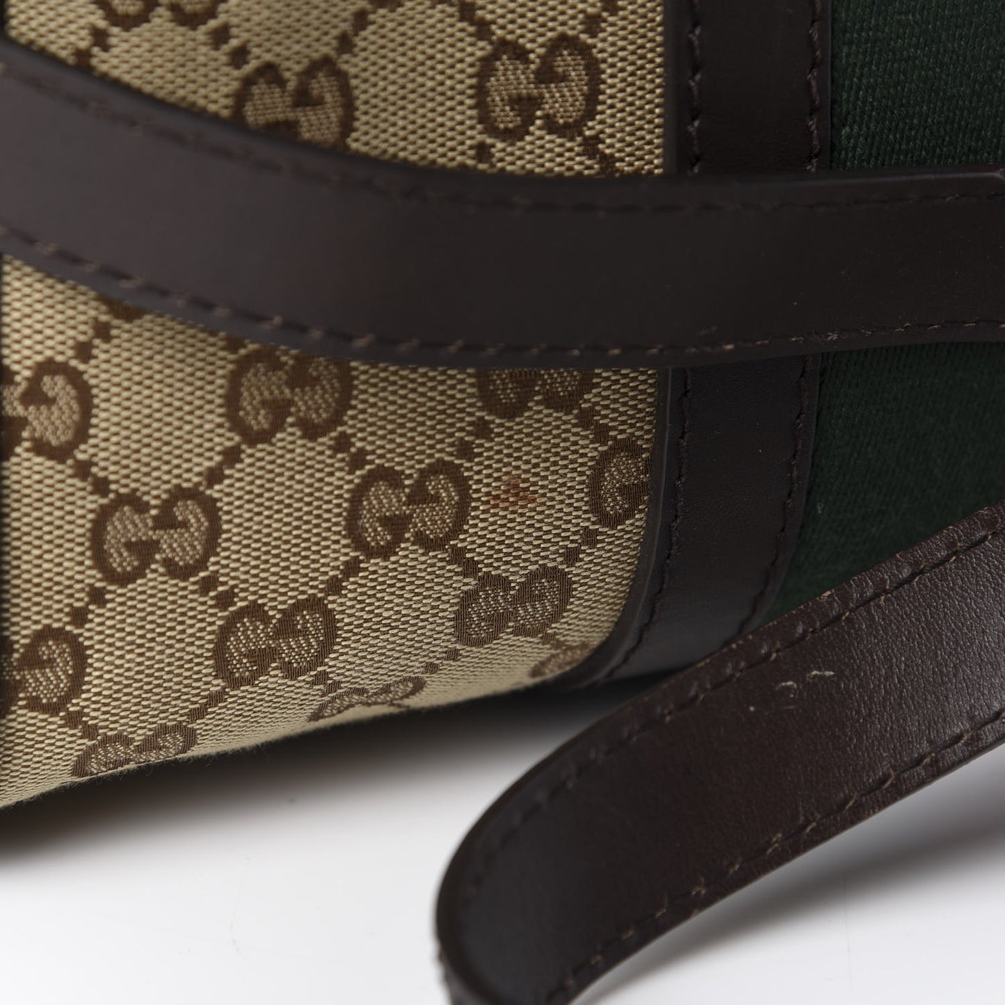 Monogram Vintage Web Medium Boston Dark Brown
