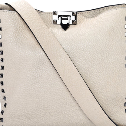 Valentino Garavani Pebbled Calfskin Small Rockstud Flip-Lock Messenger Bag Light Ivory 6 of 16