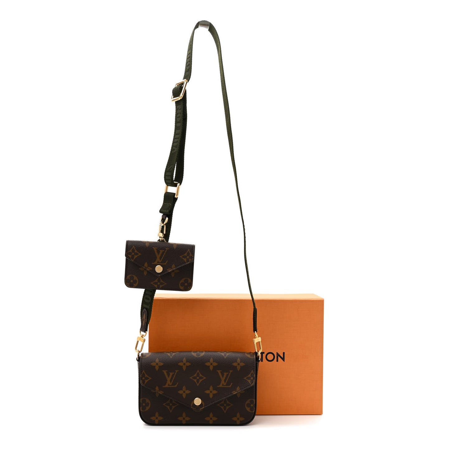 Monogram Felicie Strap & Go Kaki