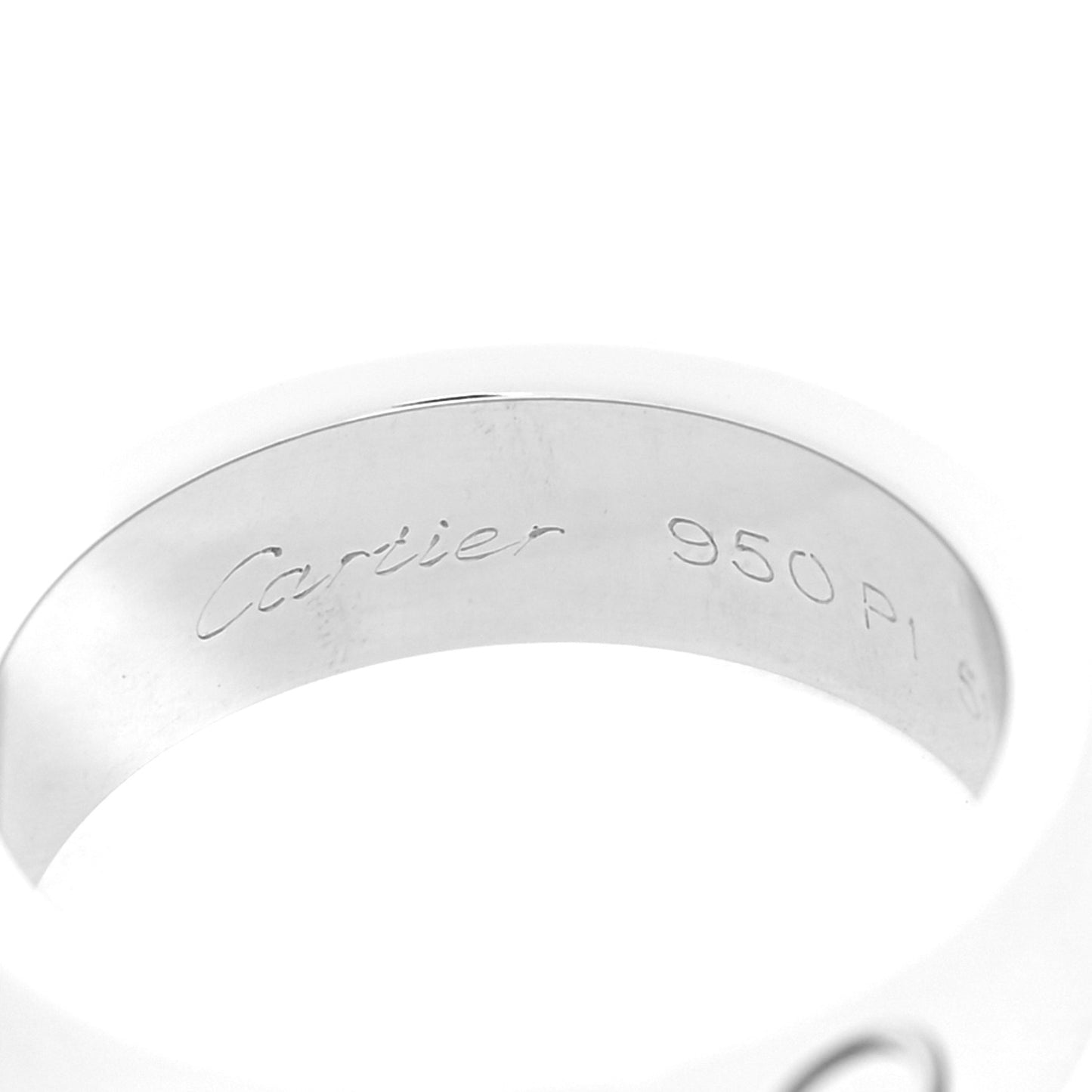 Platinum 5.5mm LOVE Ring 51 5.75