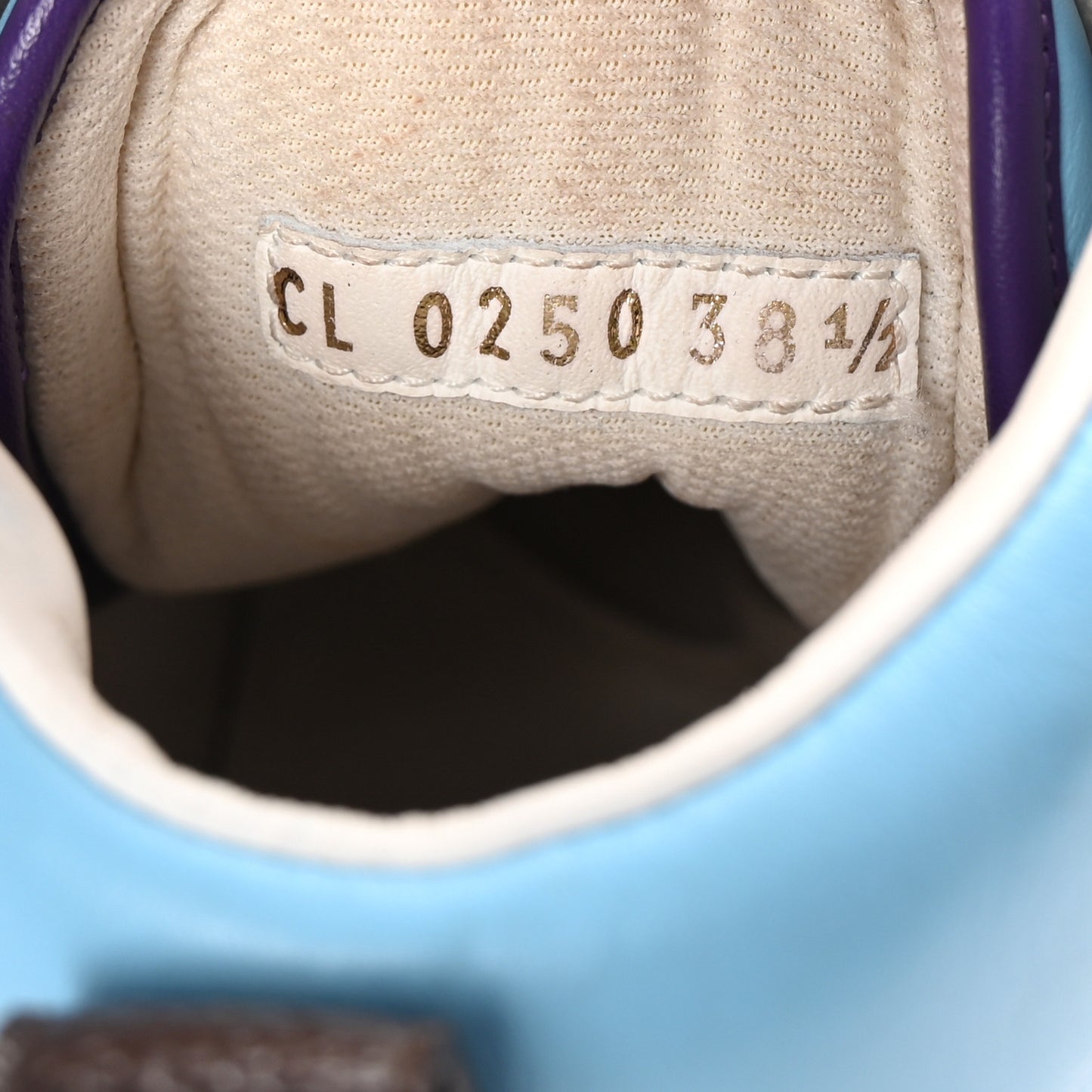 Calfskin Monogram Boombox Sneaker Boots 38.5 White Multicolor