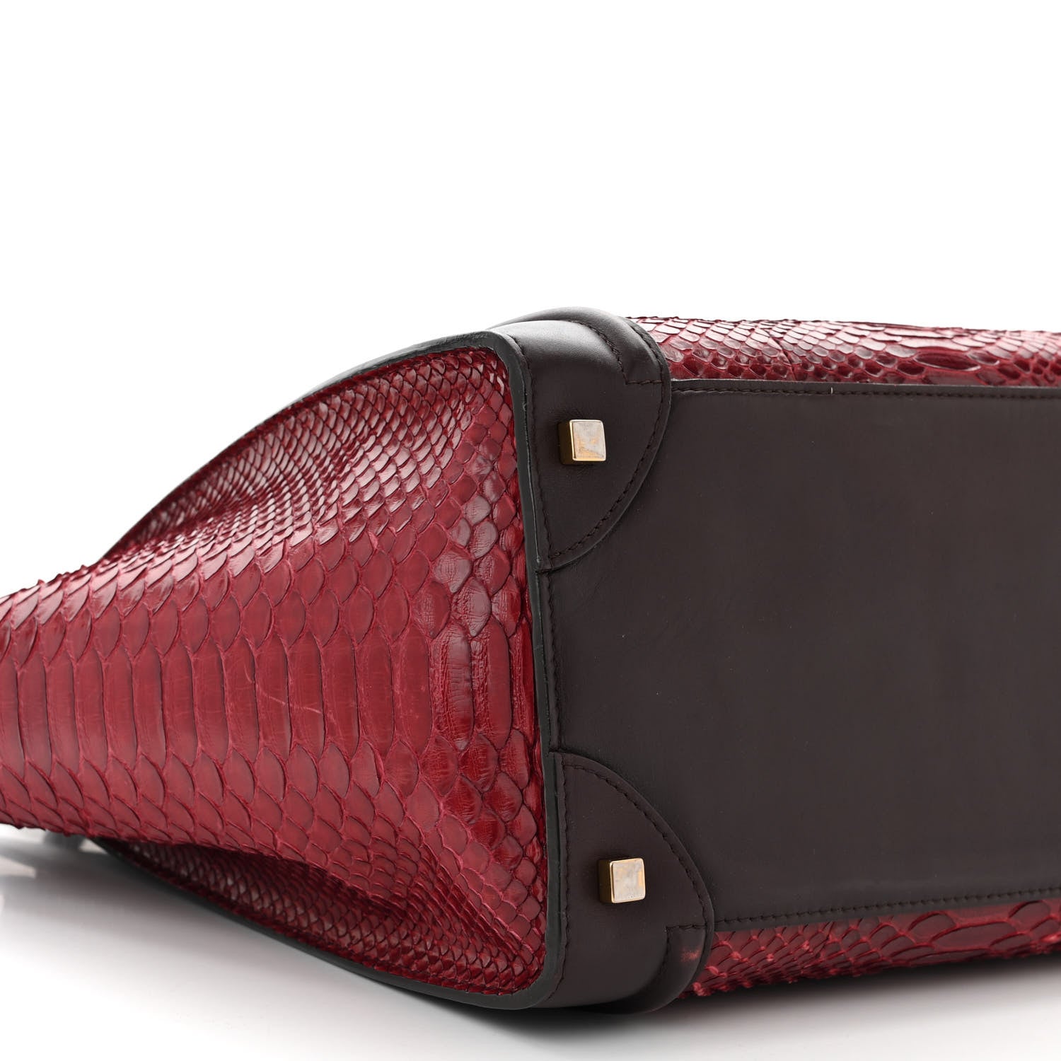 Celine Snakeskin Mini Luggage Red 9 of 10