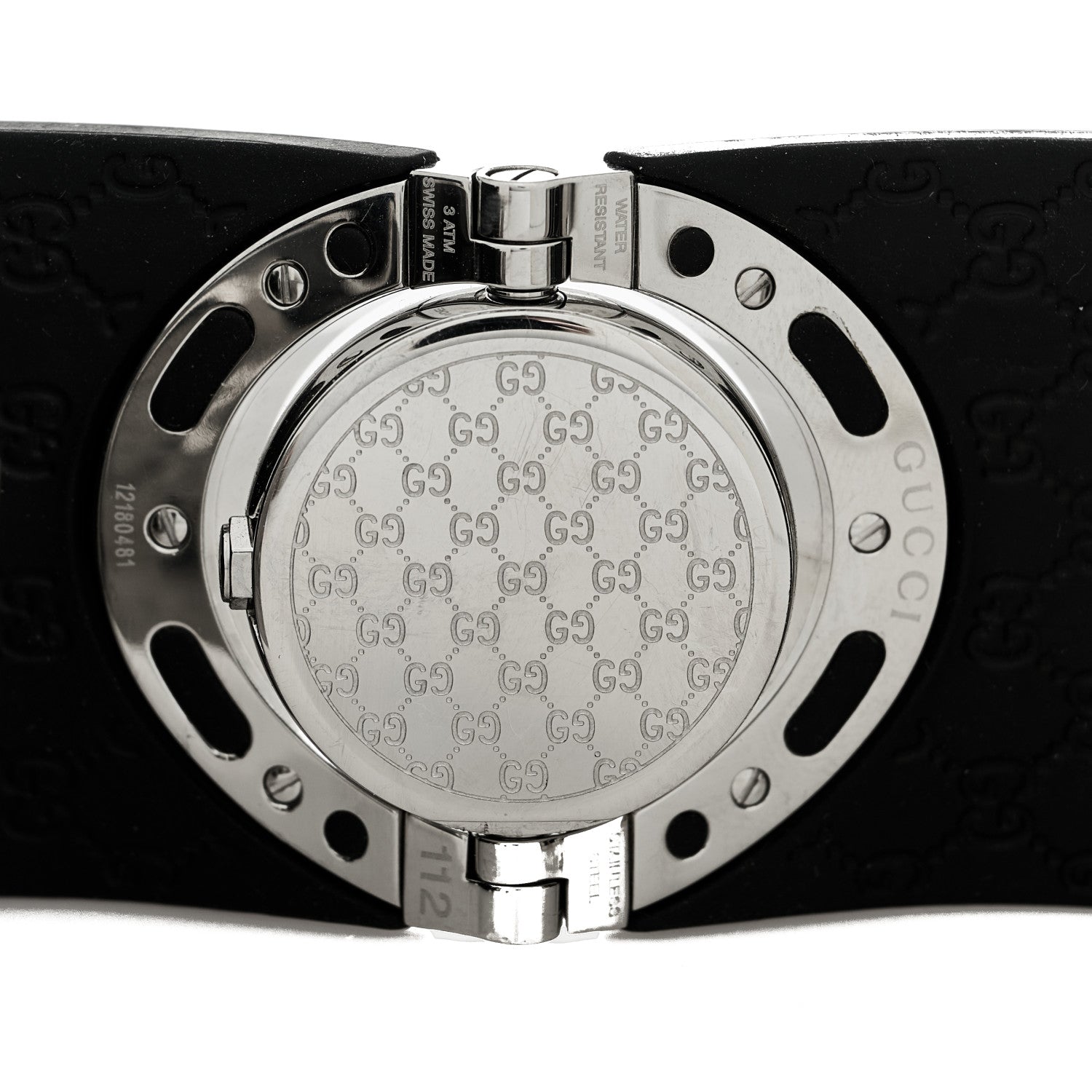 Gucci Stainless Steel Rubber 23mm Twirl Quartz Watch Black 4 of 5