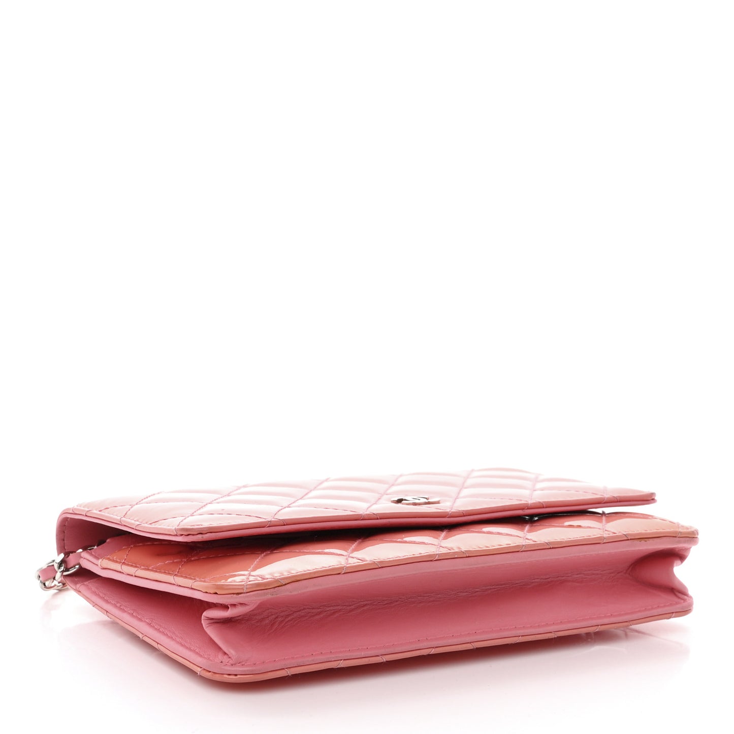 Patent Quilted Wallet On Chain WOC Coral