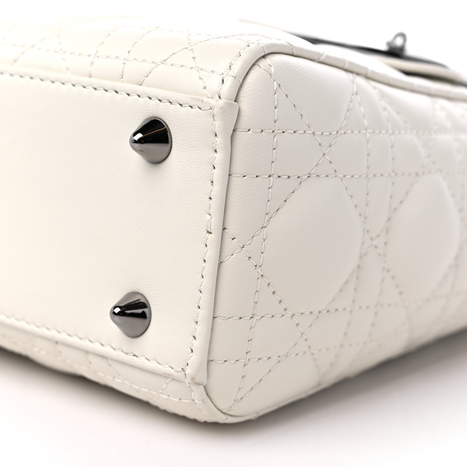 Christian Dior Lambskin Cannage Small My ABCDior Lady Dior White 8 of 9