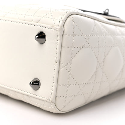 Christian Dior Lambskin Cannage Small My ABCDior Lady Dior White 8 of 9