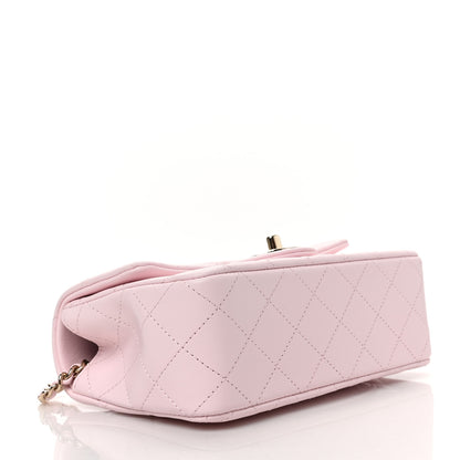 Chanel Lambskin Quilted Mini Top Handle Rectangular Flap Light Pink 4 of 9