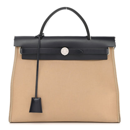 Hermes Vache Hunter Toile Herbag Zip 31 PM Trench Bleu Indigo 3 of 17