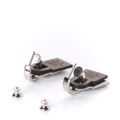 Hermes Palladium Swift O'Kelly Earrings Etoupe 3 of 5