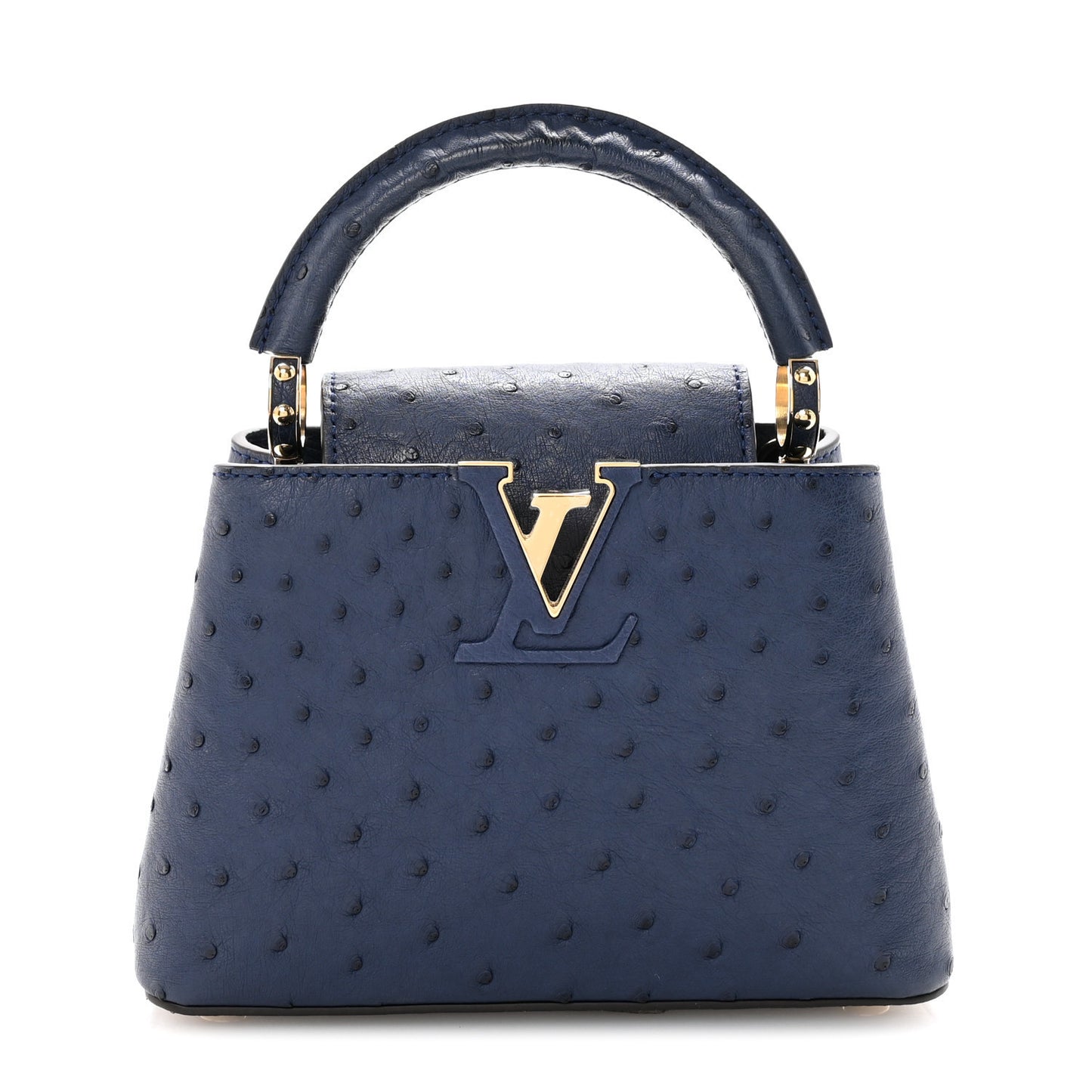 Ostrich Capucines Mini Indigo