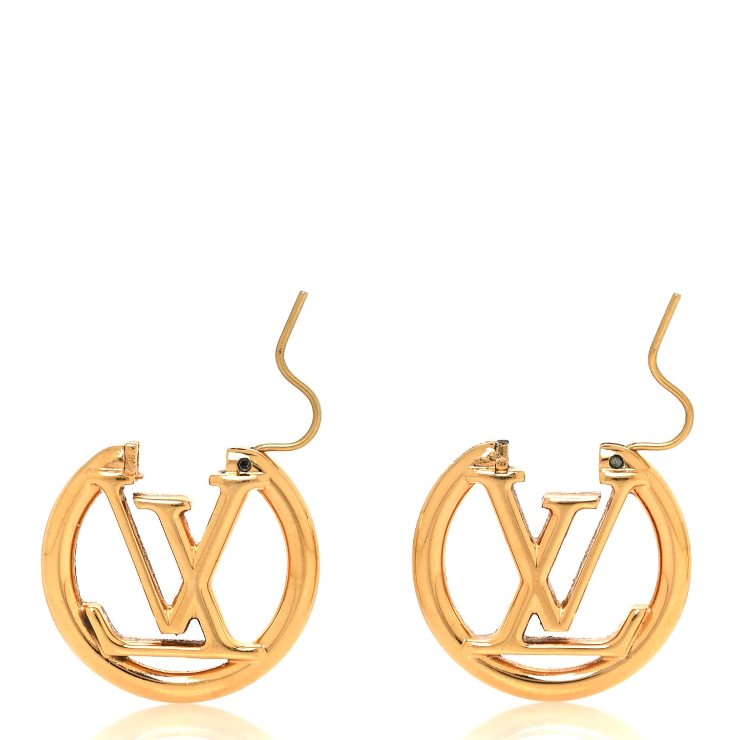 Metal Small Louise Hoop Earrings Gold