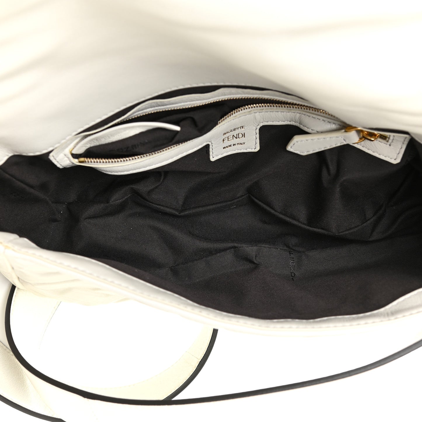 Nappa FF 1974 Embossed Baguette White