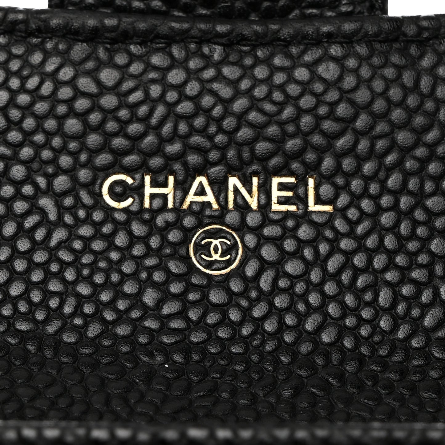 Caviar Quilted Flap Card Holder Wallet Black