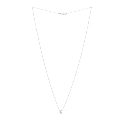 Roberto Coin 18K White Gold Diamond Love Letter K Pendant Necklace 3 of 4
