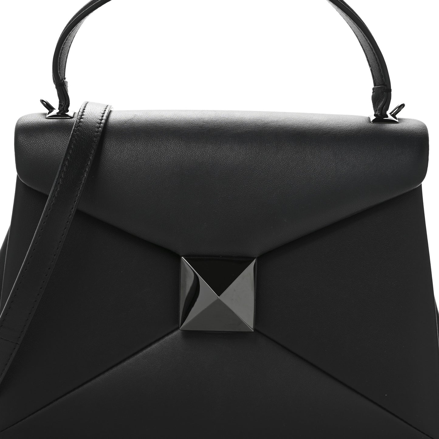 Nappa Small One Stud Top Handle Bag Black