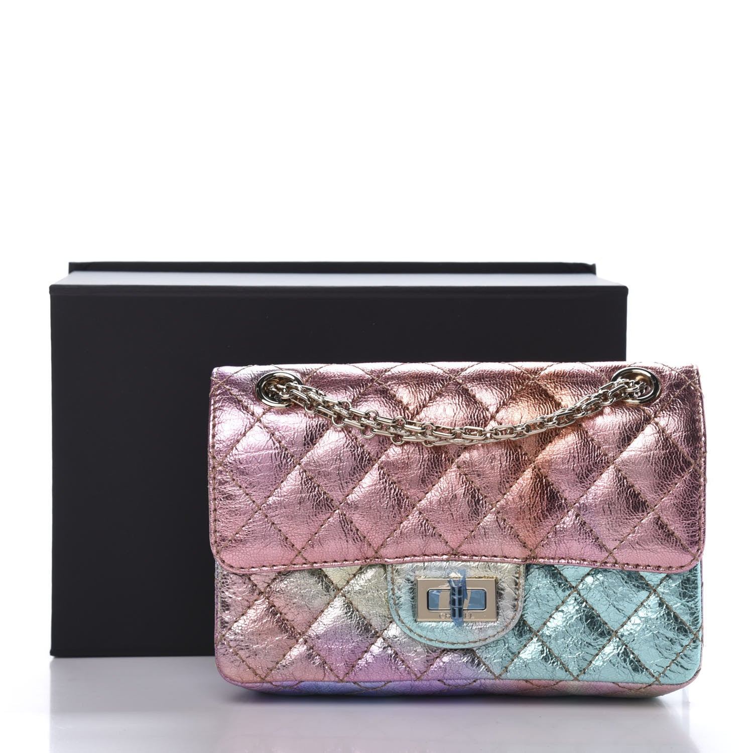 Chanel Metallic Goatskin Quilted Mini 2.55 Reissue Flap Multicolor 11 of 11