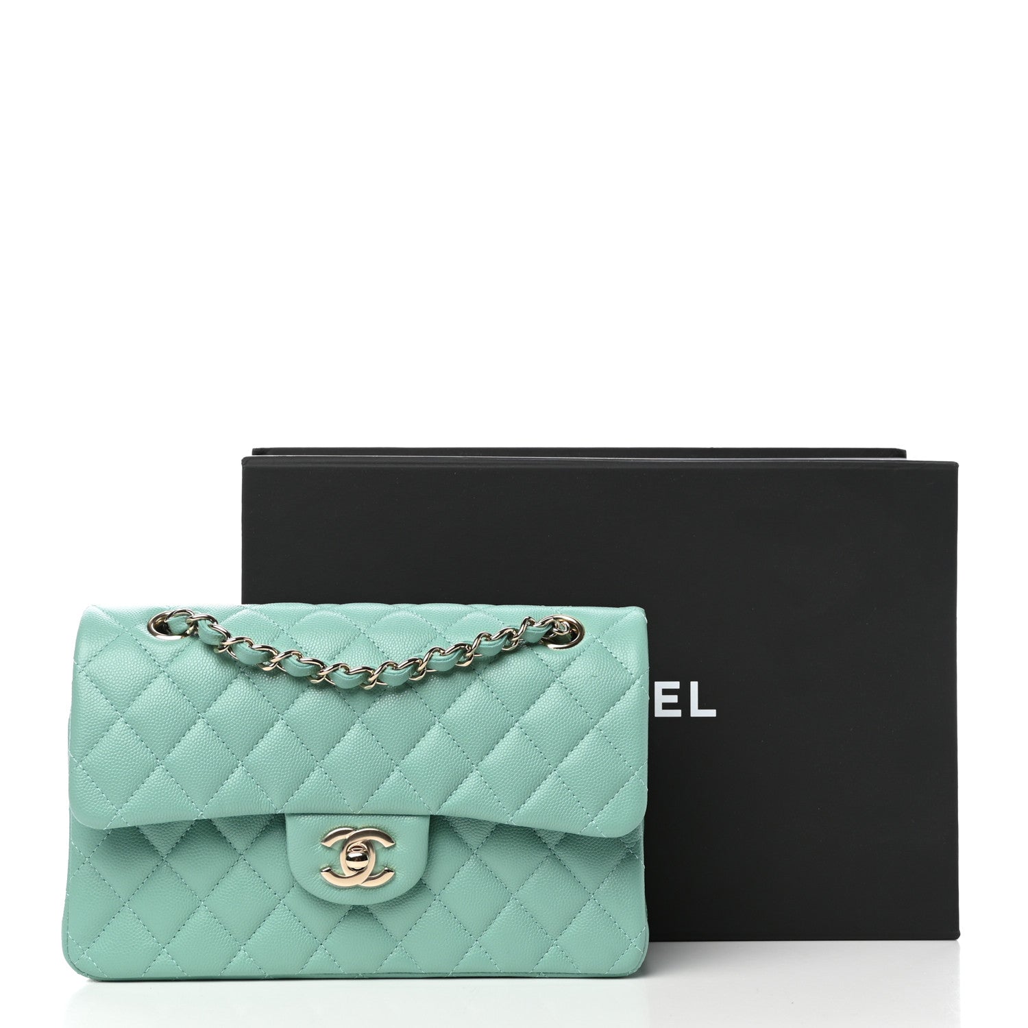 Chanel Caviar Quilted Small Double Flap Light Green 11 of 11