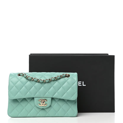 Chanel Caviar Quilted Small Double Flap Light Green 11 of 11