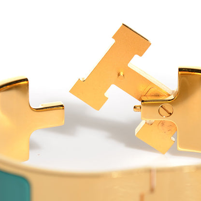 Hermes Enamel Wide Clic Clac H Bracelet PM Emeraude 5 of 7
