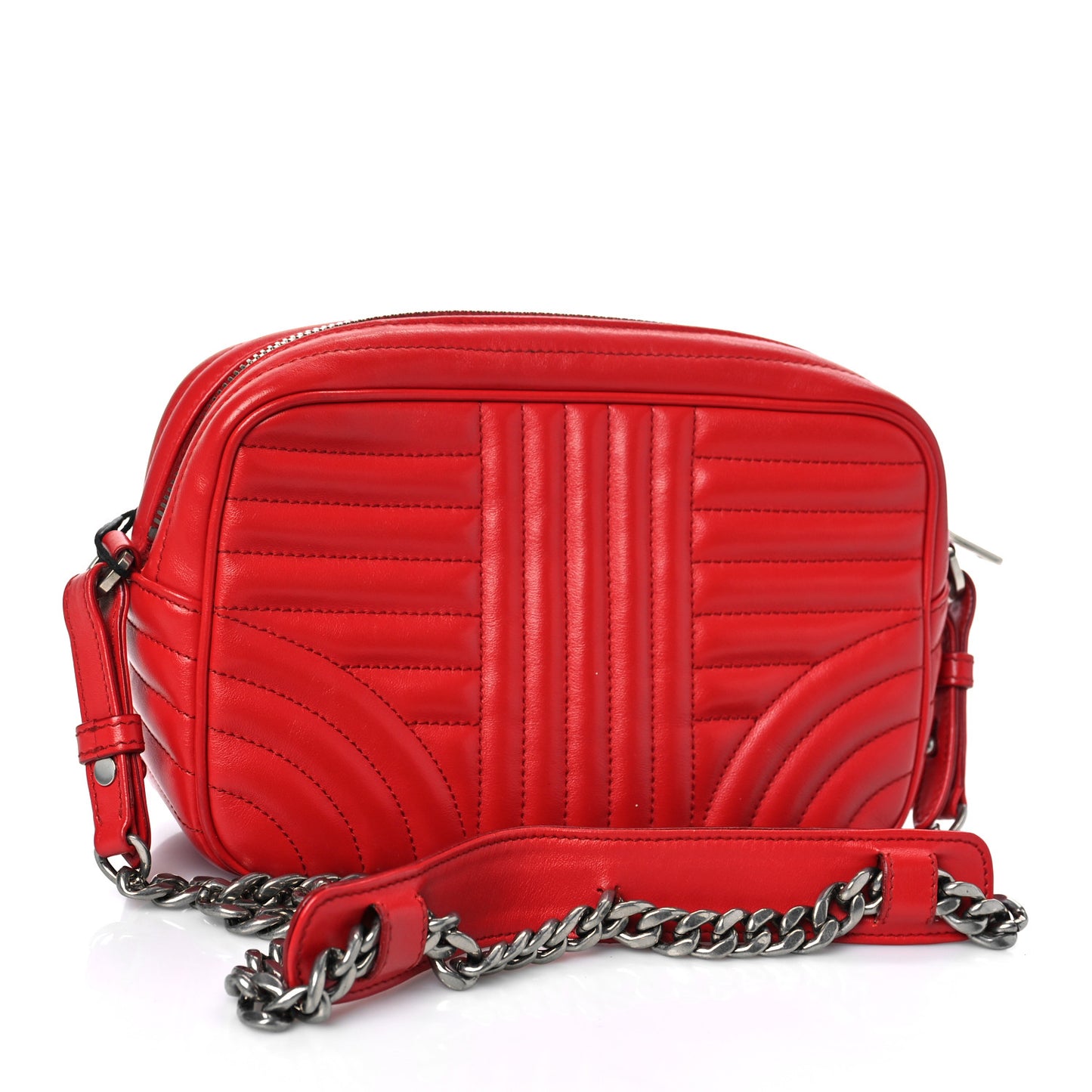 Soft Calfskin Diagramme Camera Bag Rosso