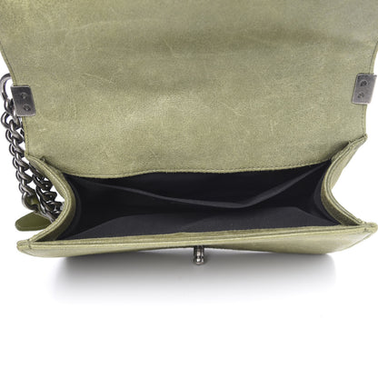 Chanel Goatskin Chesterfield Quilted Medium Celtic Boy Flap Green 5 of 15