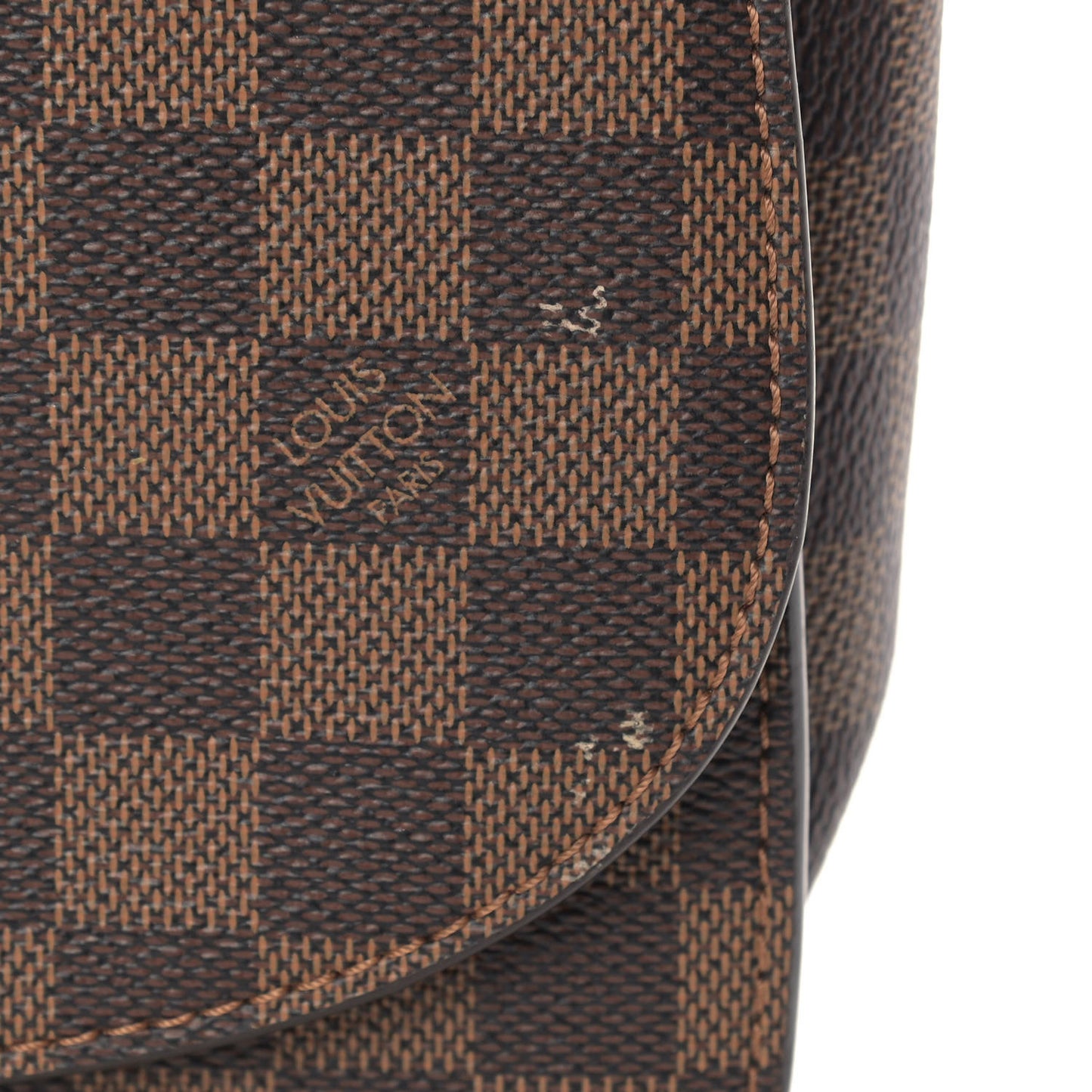 Damier Ebene Cuir Taurillon Wight Bordeaux
