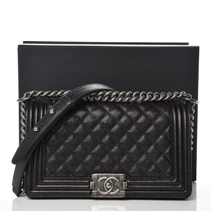 Chanel Caviar Quilted Medium Boy Flap Black 12 of 12