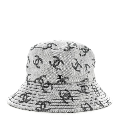 Chanel Denim CC Bucket Hat M White Black 1 of 8