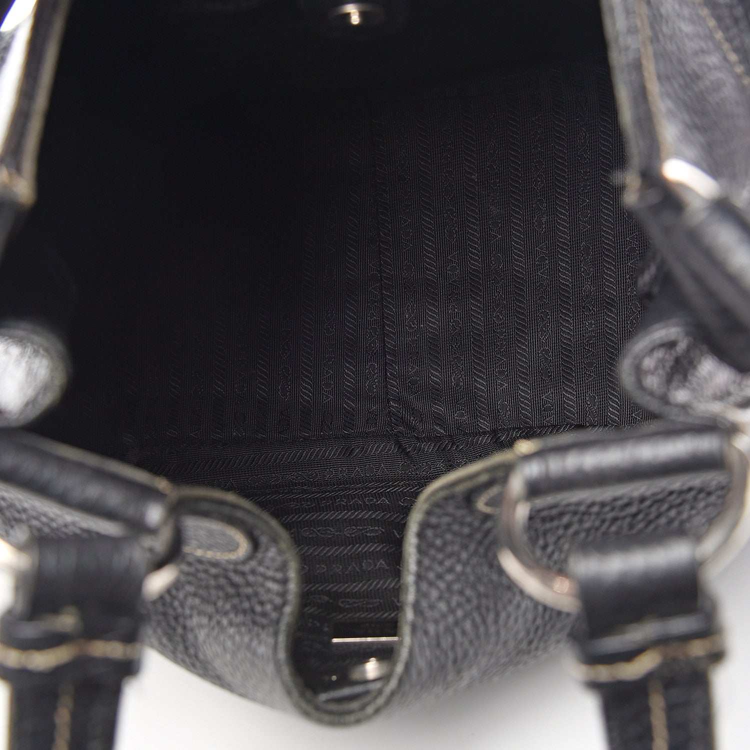 Prada Vitello Daino Shoulder Bag Black 4 of 13