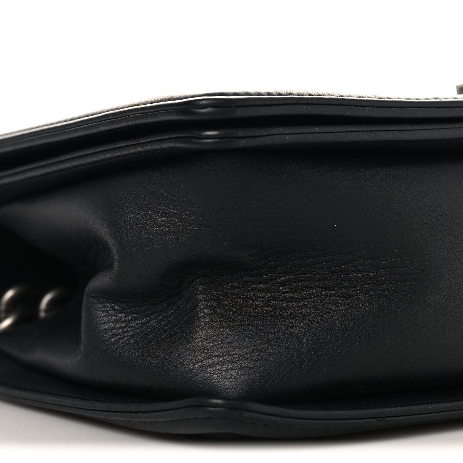 Chanel Calfskin Chevron Quilted Medium Chain Boy Flap Black 9 of 10