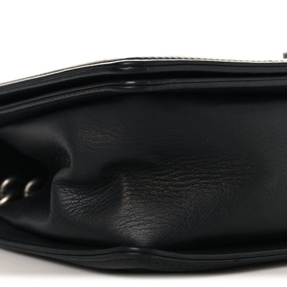 Chanel Calfskin Chevron Quilted Medium Chain Boy Flap Black 9 of 10