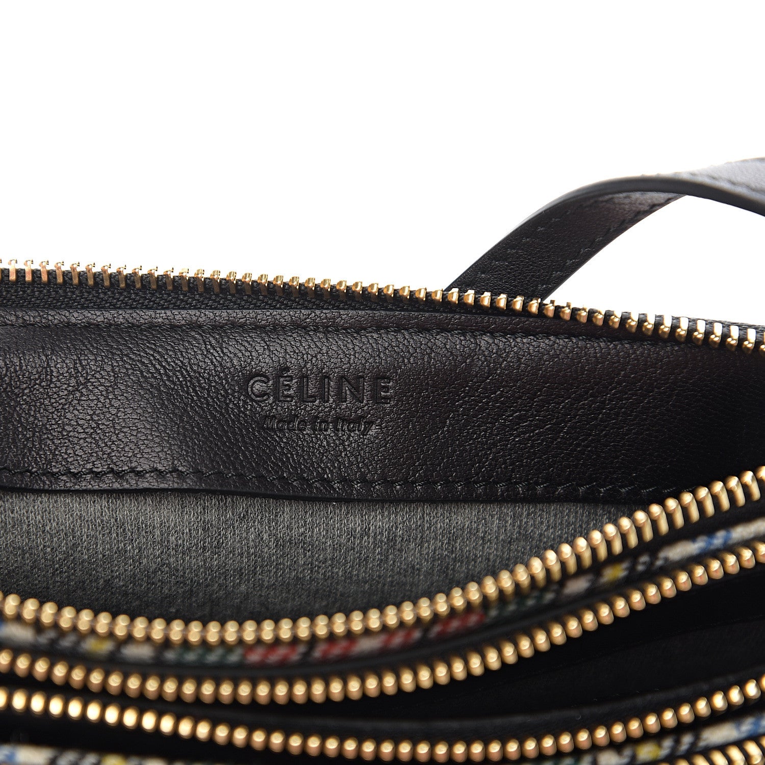 Celine Tartan Felt Plaid Small Trio Crossbody Bag Red Blue 5 of 8