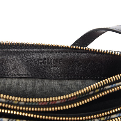 Celine Tartan Felt Plaid Small Trio Crossbody Bag Red Blue 5 of 8
