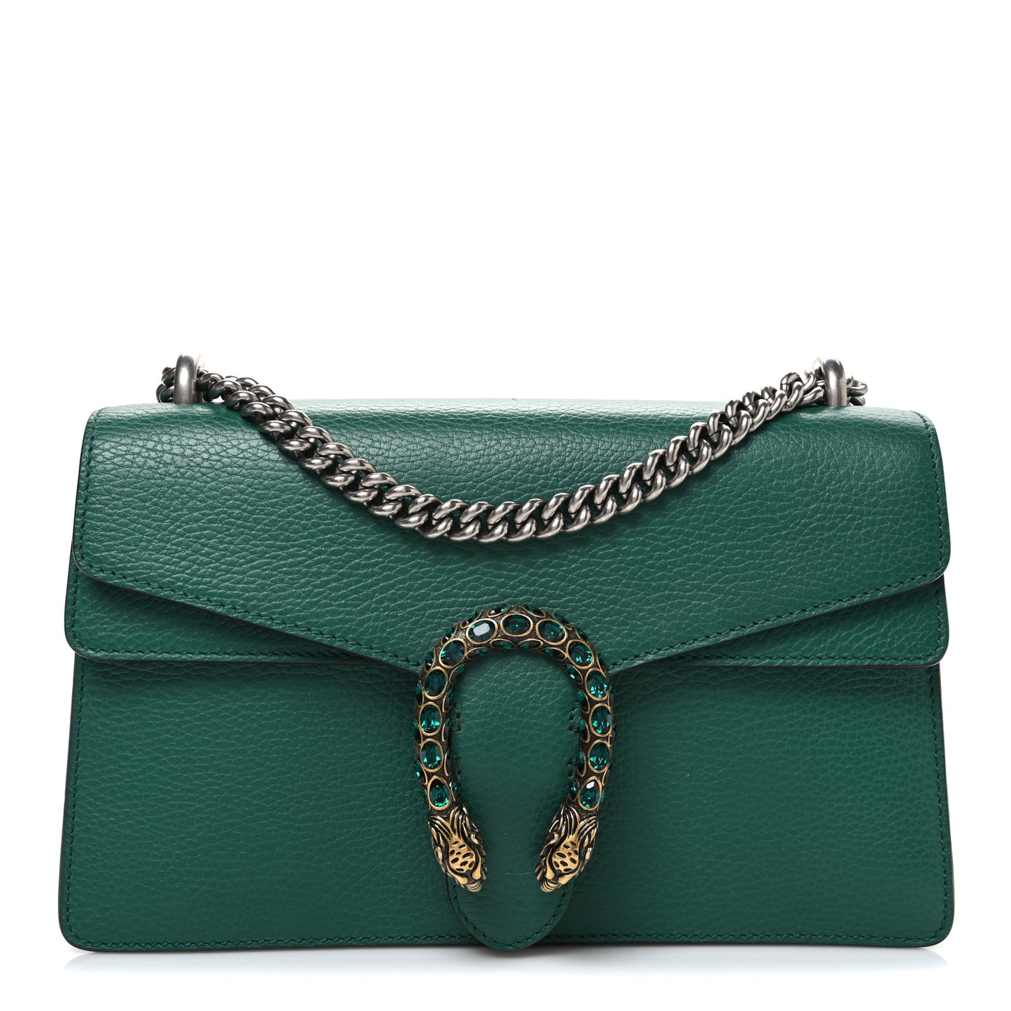 Pebbled Calfskin Small Dionysus Shoulder Bag Emerald