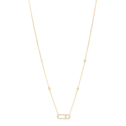 Messika 18K Yellow Gold Diamond Move Uno Pave Necklace 1 of 5