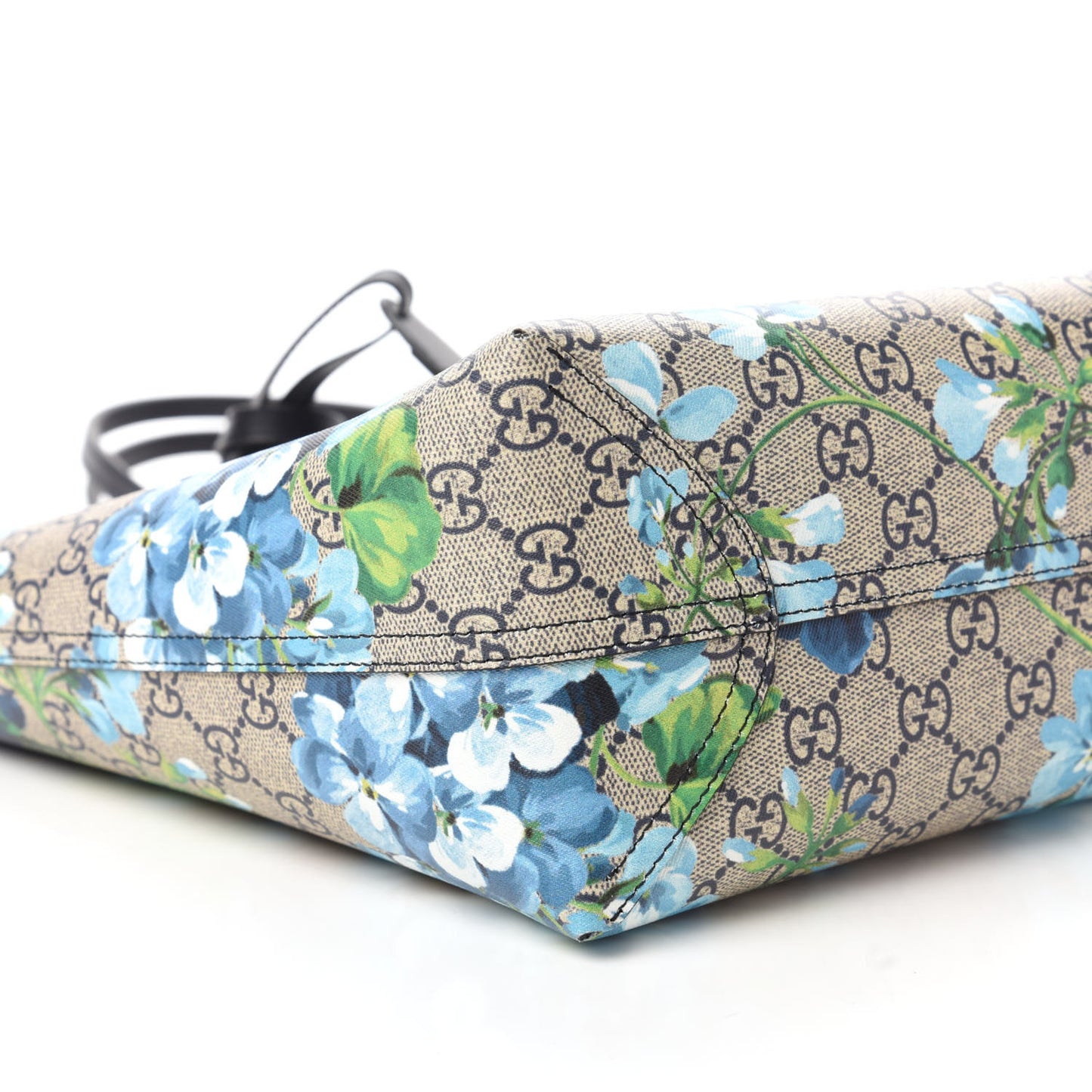 GG Supreme Monogram Blooms Medium Reversible Tote Beige Blue Navy