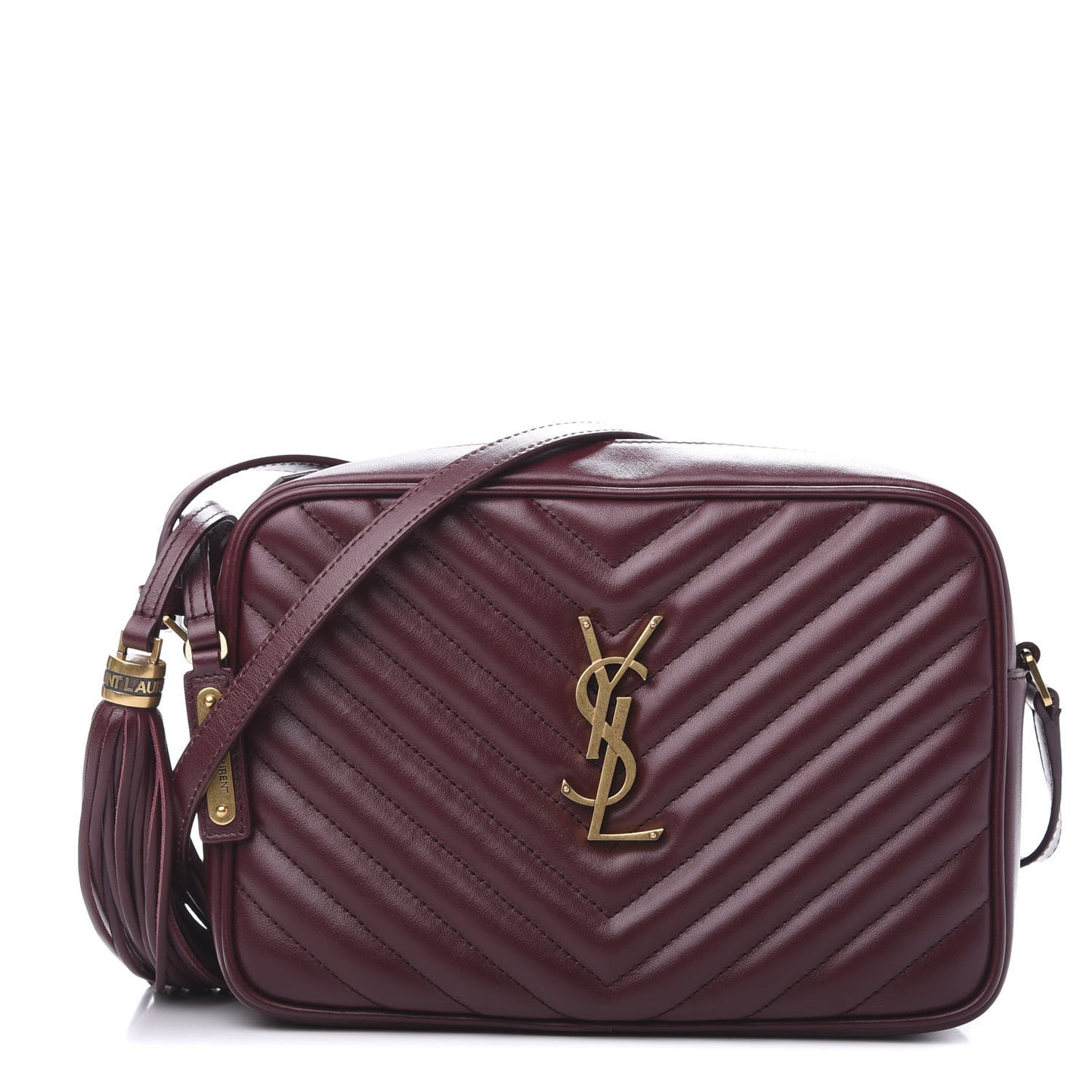 Calfskin Matelasse Monogram Lou Camera Bag Dark Legion Red