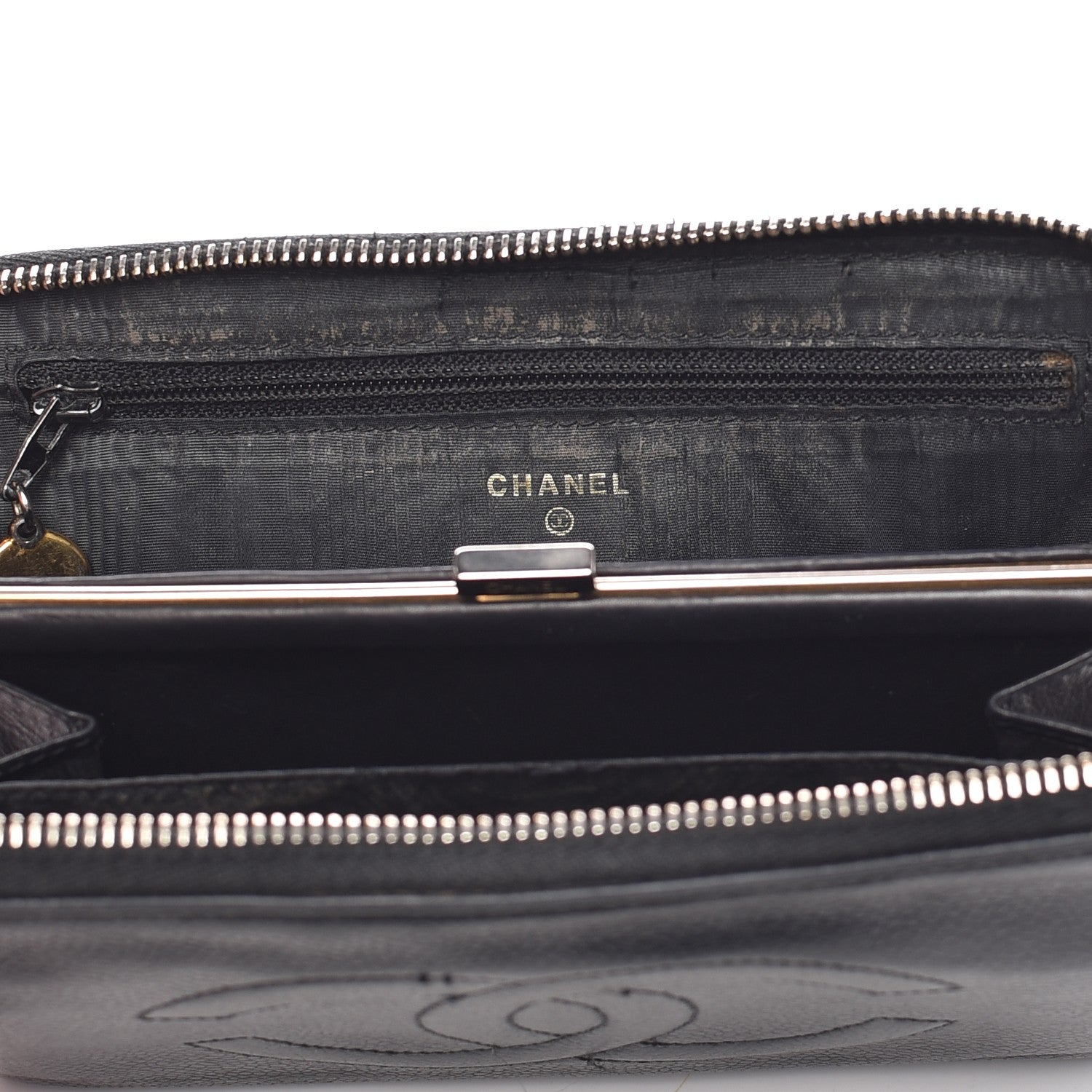 Chanel Caviar CC Timeless Large Zip Around Wallet Black 16 of 18