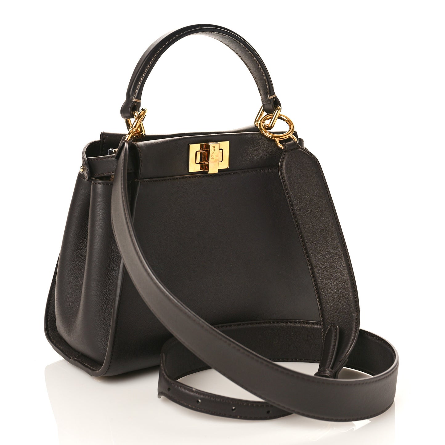 Vitello Seta Nabuk Pequin Mini Peekaboo Iconic Satchel Ebano Tobacco Moro