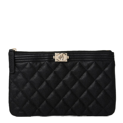 Chanel Caviar Quilted Small Boy Cosmetic Case Black 1 of 4