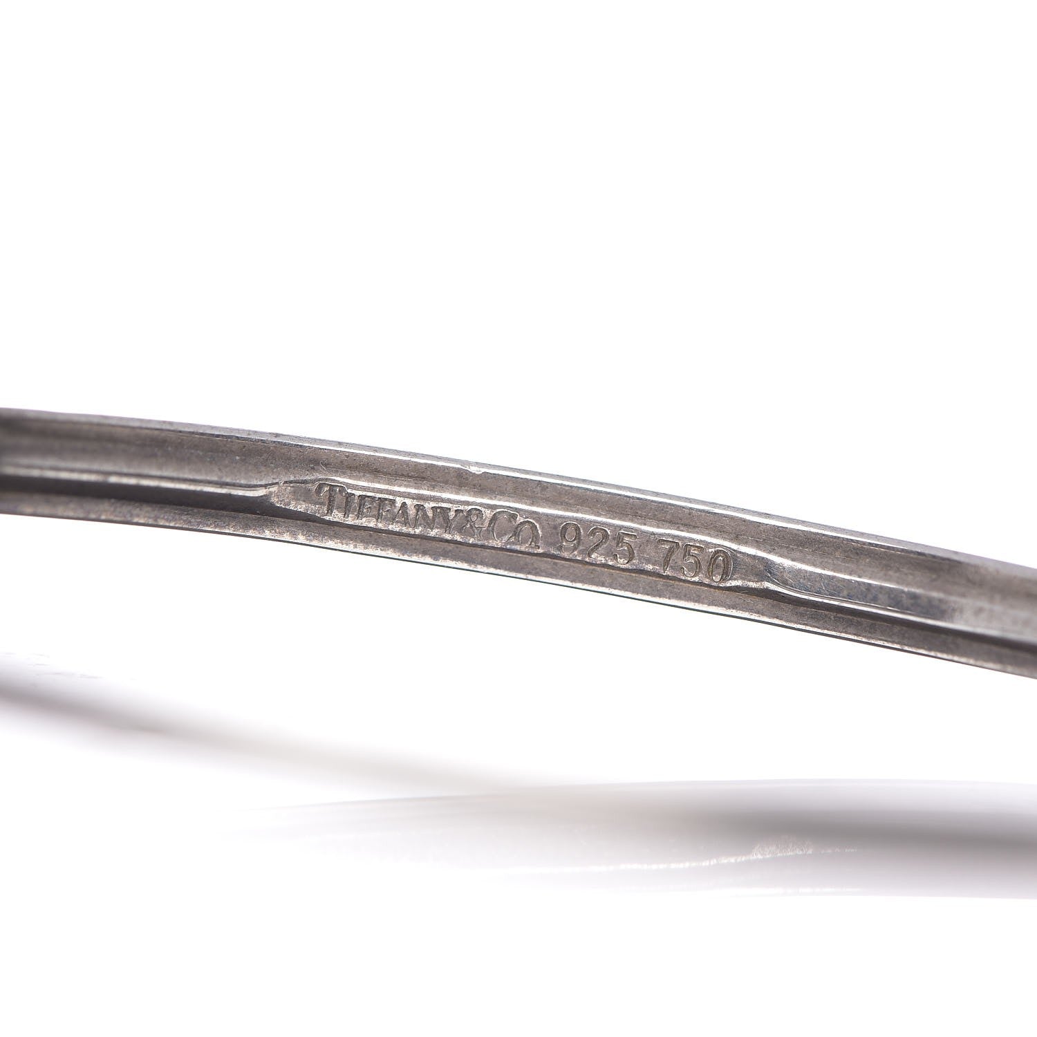 Tiffany Sterling Silver 18K Hook Eye Bangle Bracelet 4 of 4