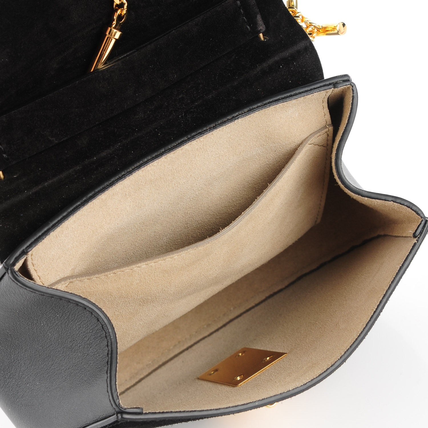 Chloe Suede Calfskin Mini Drew Shoulder Bag Black 8 of 9
